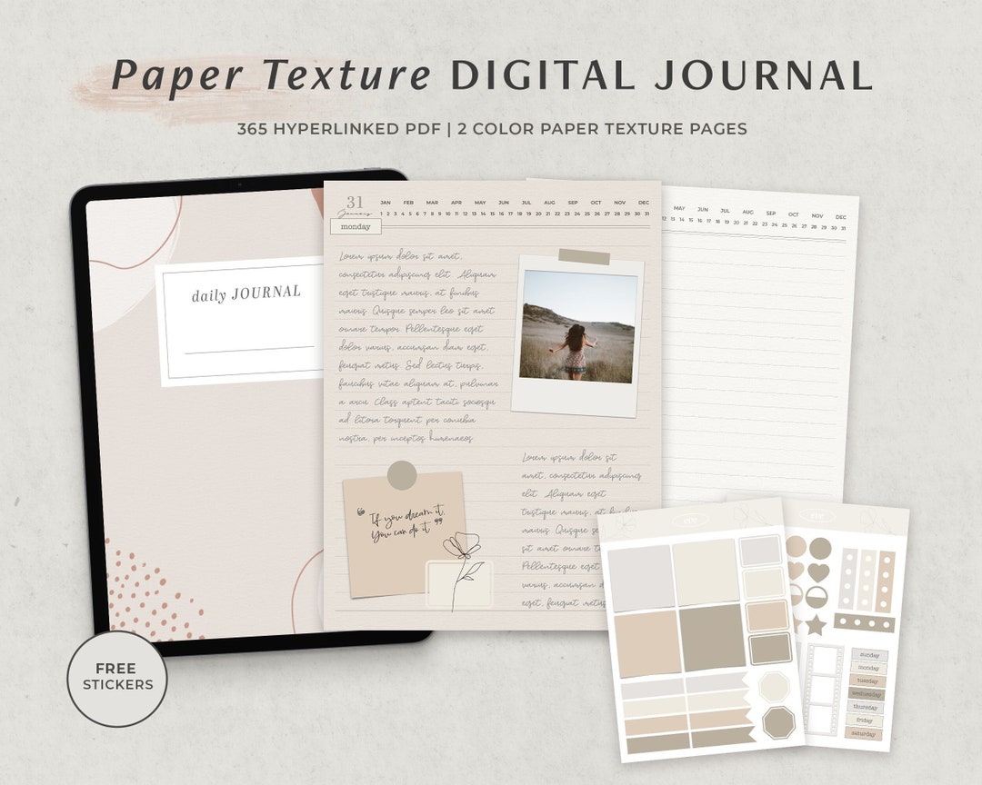 Digital Journal for iPad Goodnotes, 365 Daily Pages, Minimalist Boho ...