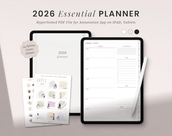2026 Digital Planner, Goodnotes Minimalist Weekly Daily Planner, Ipad Simple Digital Journal, Notability Planner