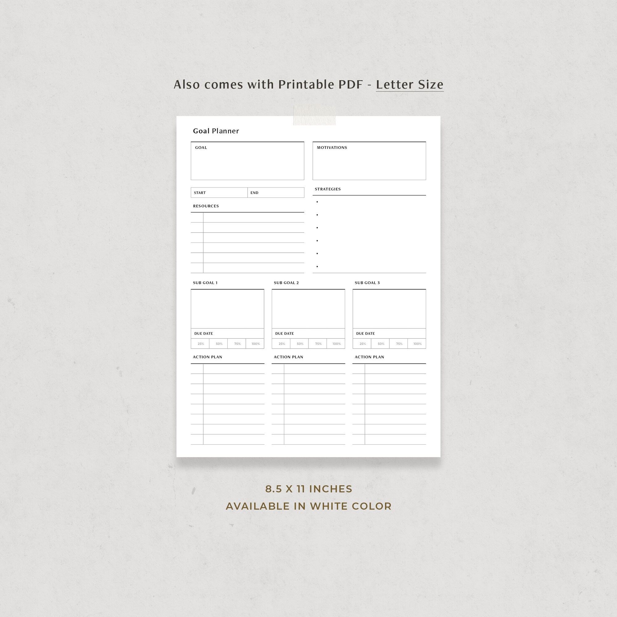 Goal Planner Goal Setting Productivity Digital Planner - Etsy
