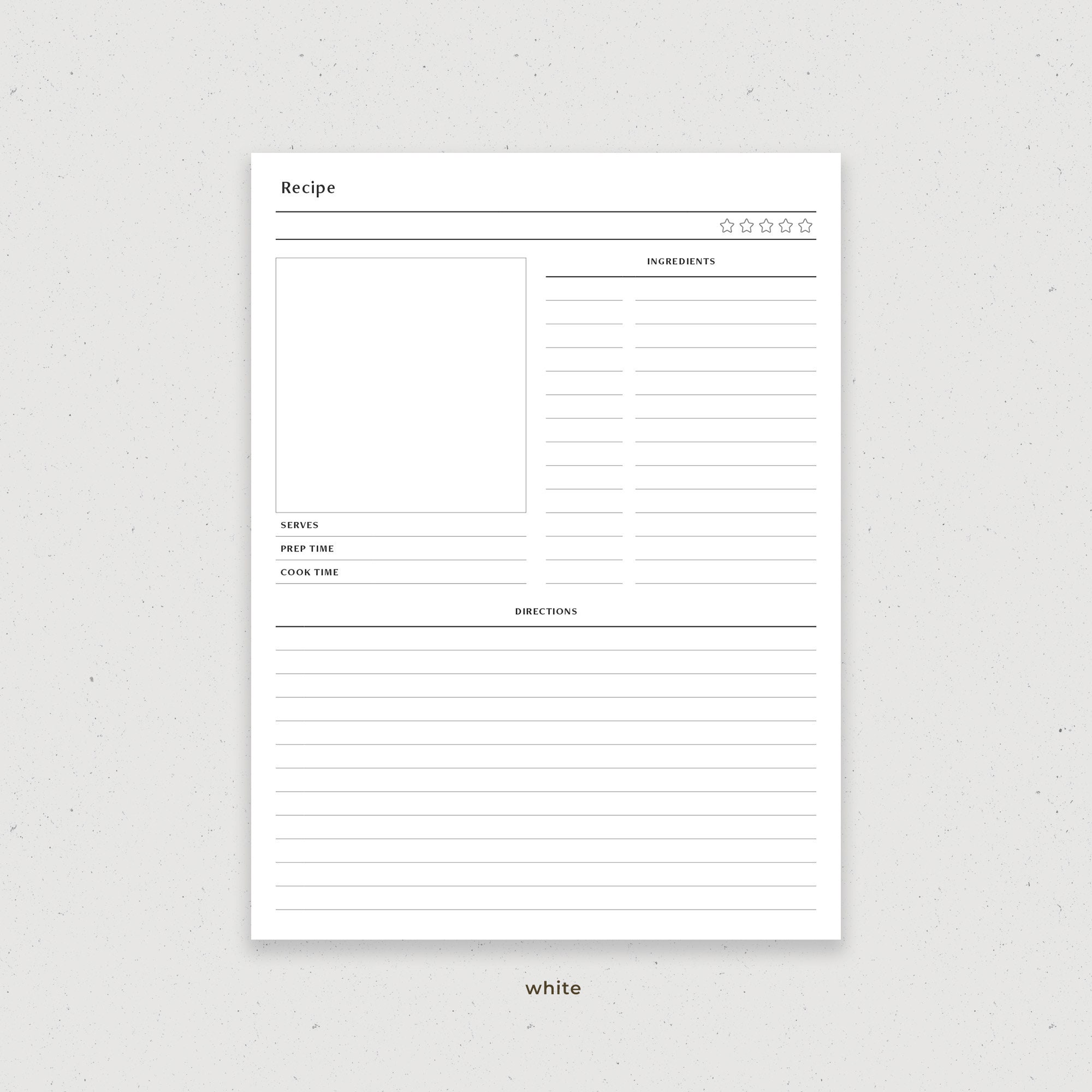 Recipe Book Digital Template Recipe Card Recipe Planner Etsy