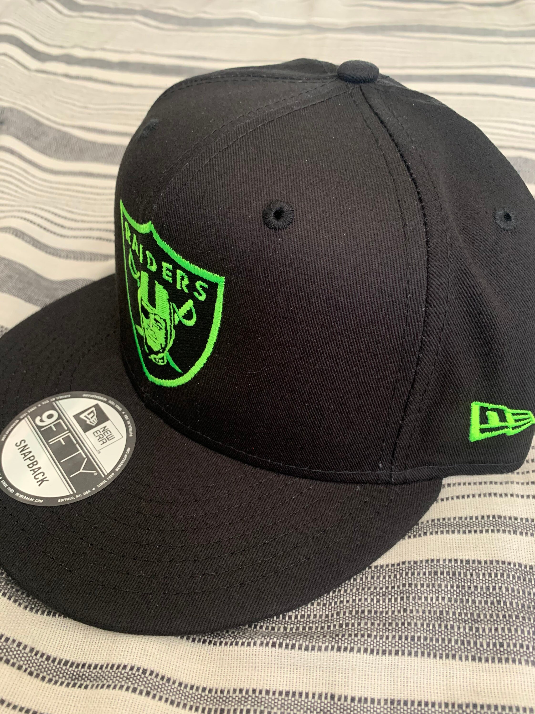 Las Vegas Raiders Black Hat New Era Snapback Lime Green Etsy