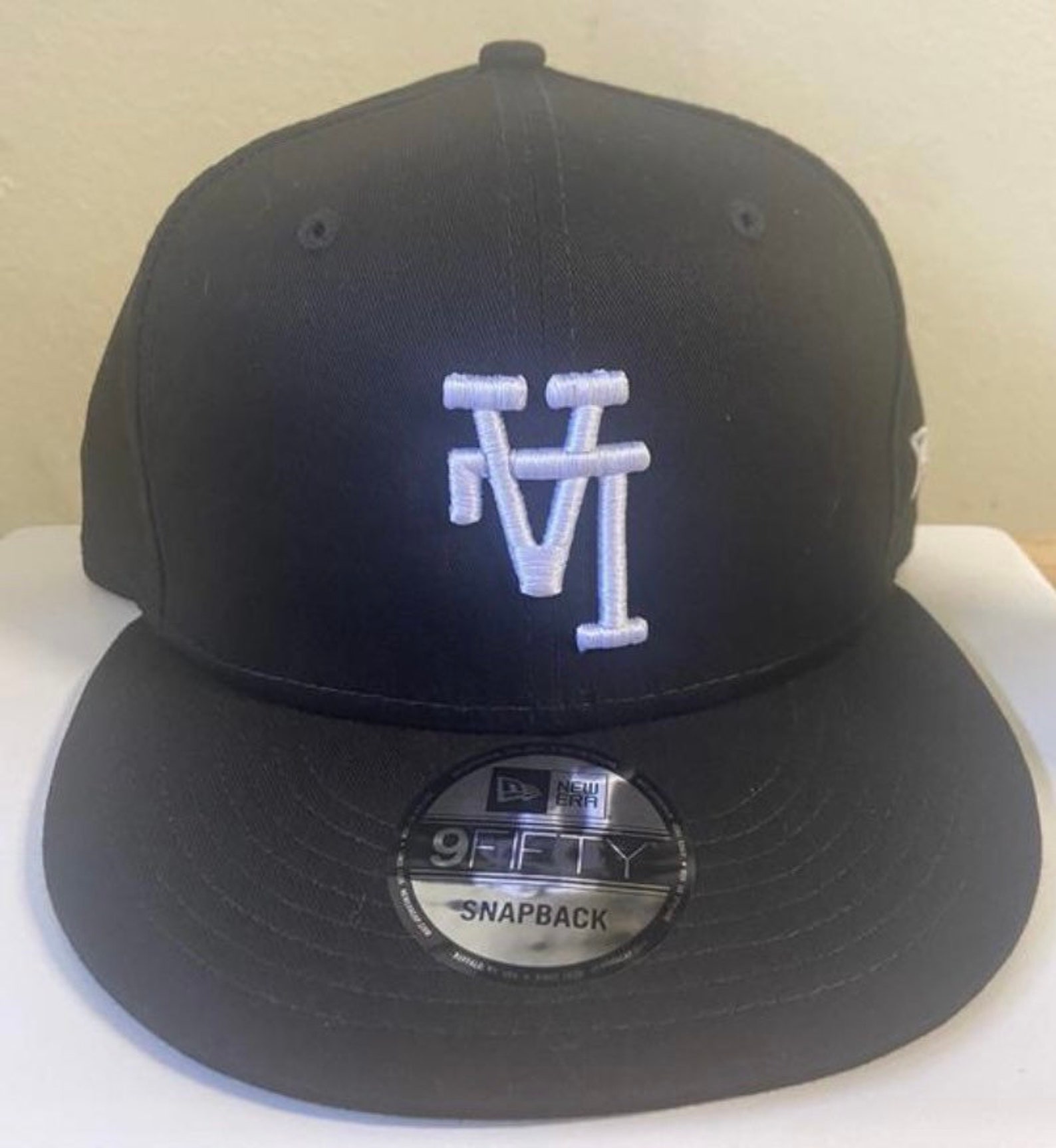 Upside Down LA New Era Snapback Black Hat White Etsy