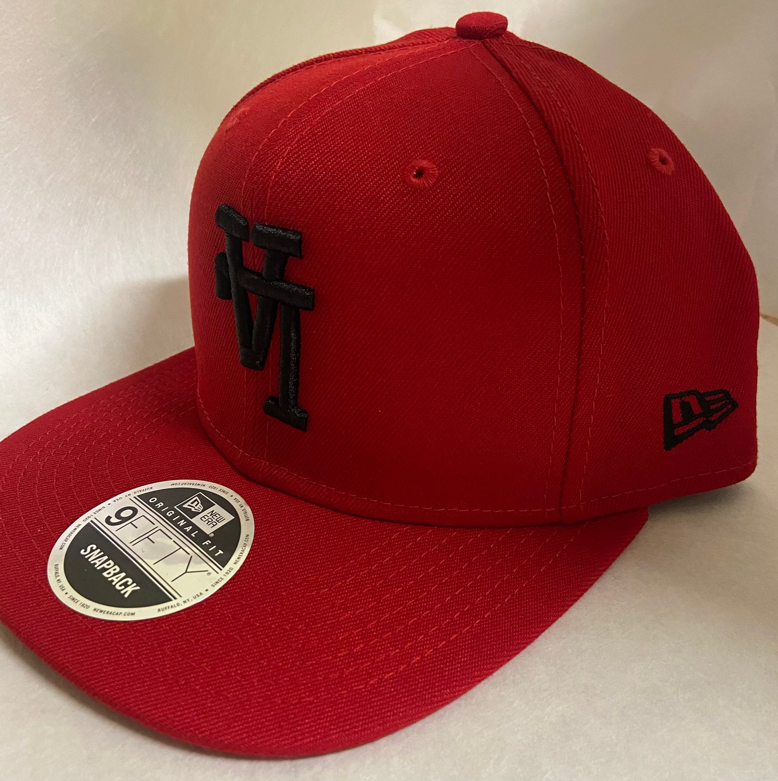 Upside Down LA New Era Snapback Red Hat Black Lettering Etsy