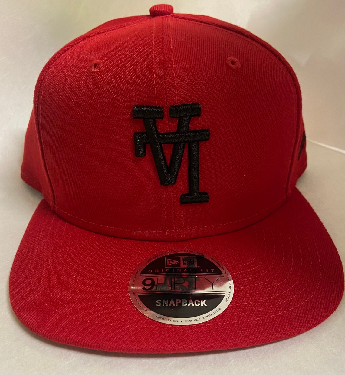 Upside Down LA New Era Snapback Red Hat Black Lettering Etsy