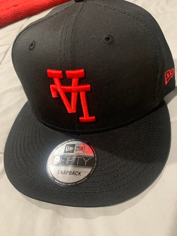 Upside Down LA new Era Snapback Black Hat Red Thread | Etsy