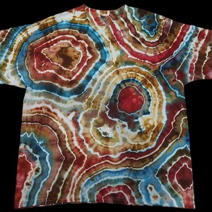 Size: XL - Gildan Ultra Cotton Tie Dye T-Shirt - Ice Dyed Desert Rose Geode