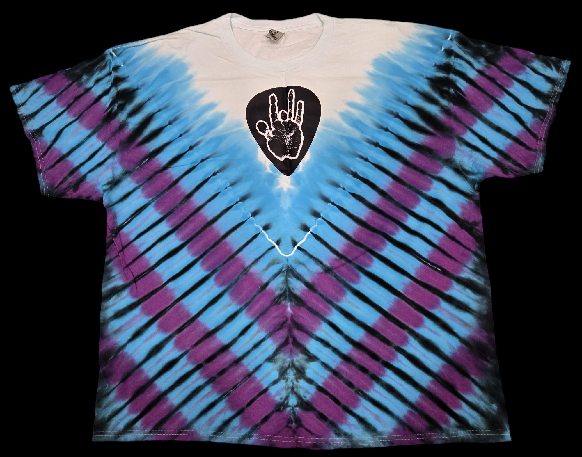 サイズ: 2XL - 両面にジェリーピックビニールが付いた手作りギルダンタイダイTシャツ