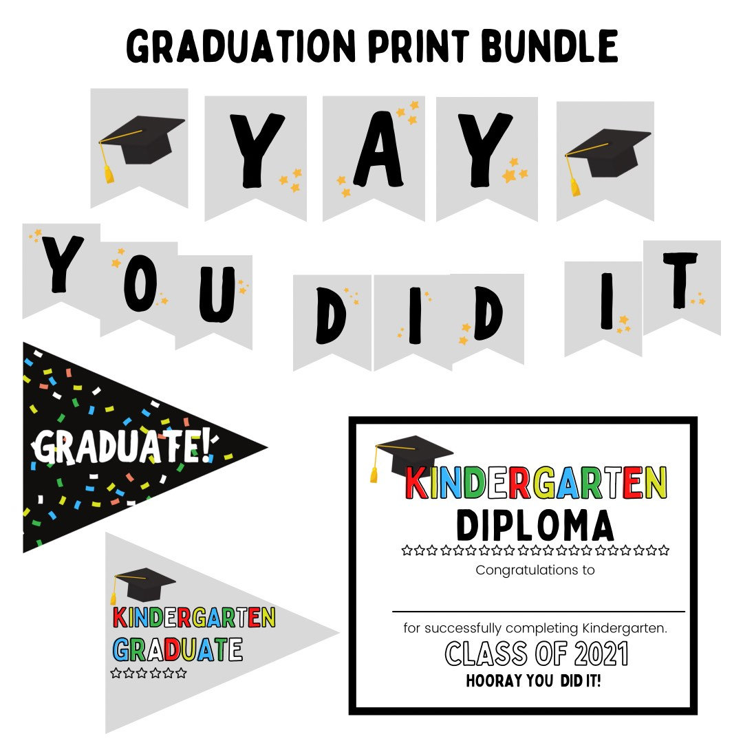 graduation printable kindergarten diploma graduation etsy