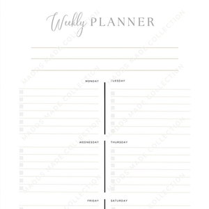 Weekly Planner • Printable Planner • Printable Weekly Planner • Simple Weekly Planner • Weekly Calendar • Weekly Organizer
