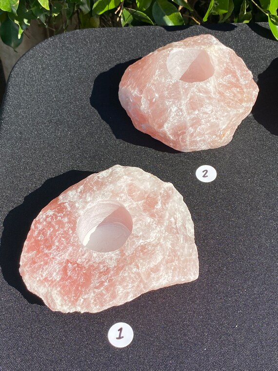 ローズクォーツ　天然石　キャンドルホルダー 天然ローズクォーツキャンドルホルダー【SHEILANI】 ローズクォーツ
