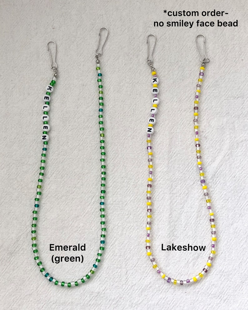 Colorful \u2022 Smiley Face \u2022 Beaded Mask NecklaceChainLanyardHolder \u2022 KidsAdults \u2022 Personalization \u2022 Multicolor