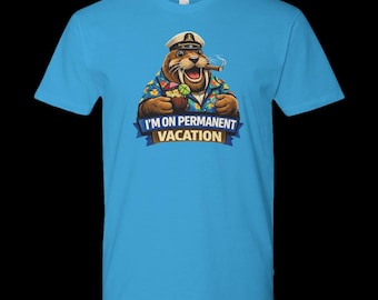 Camiseta Morsa de Vacaciones Permanentes • Divertido diseño playero para hombres y mujeres