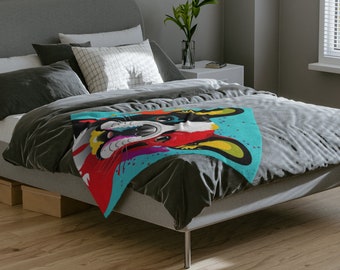 Manta de microfibra de terciopelo de lujo con diseño de bulldog francés Furry Friend's Dream.