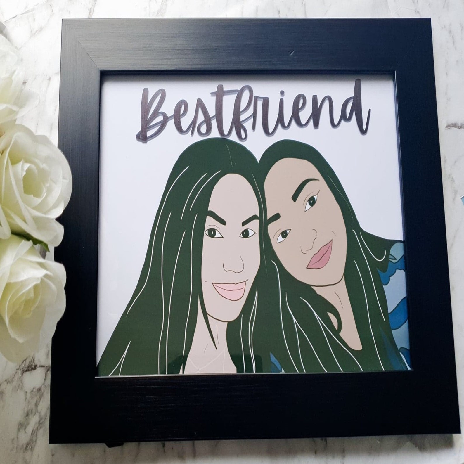 Custom Portrait Framed Art Cartoon Images Digital Etsy