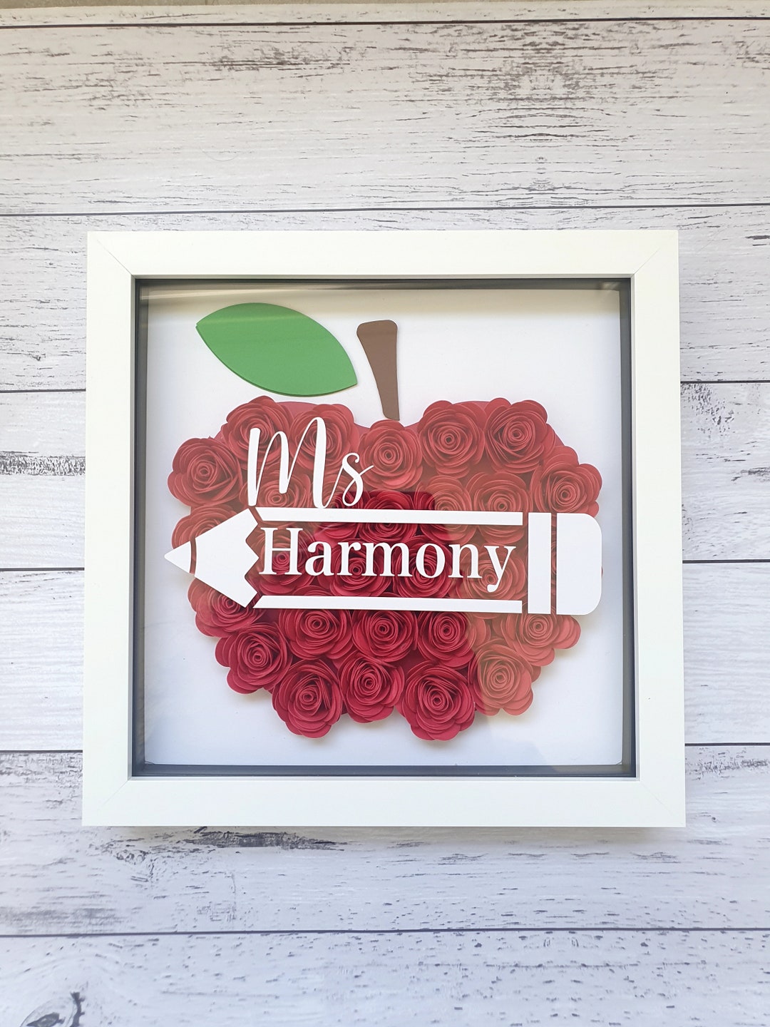 Customized Apple Shadow Flower Box - Etsy Australia