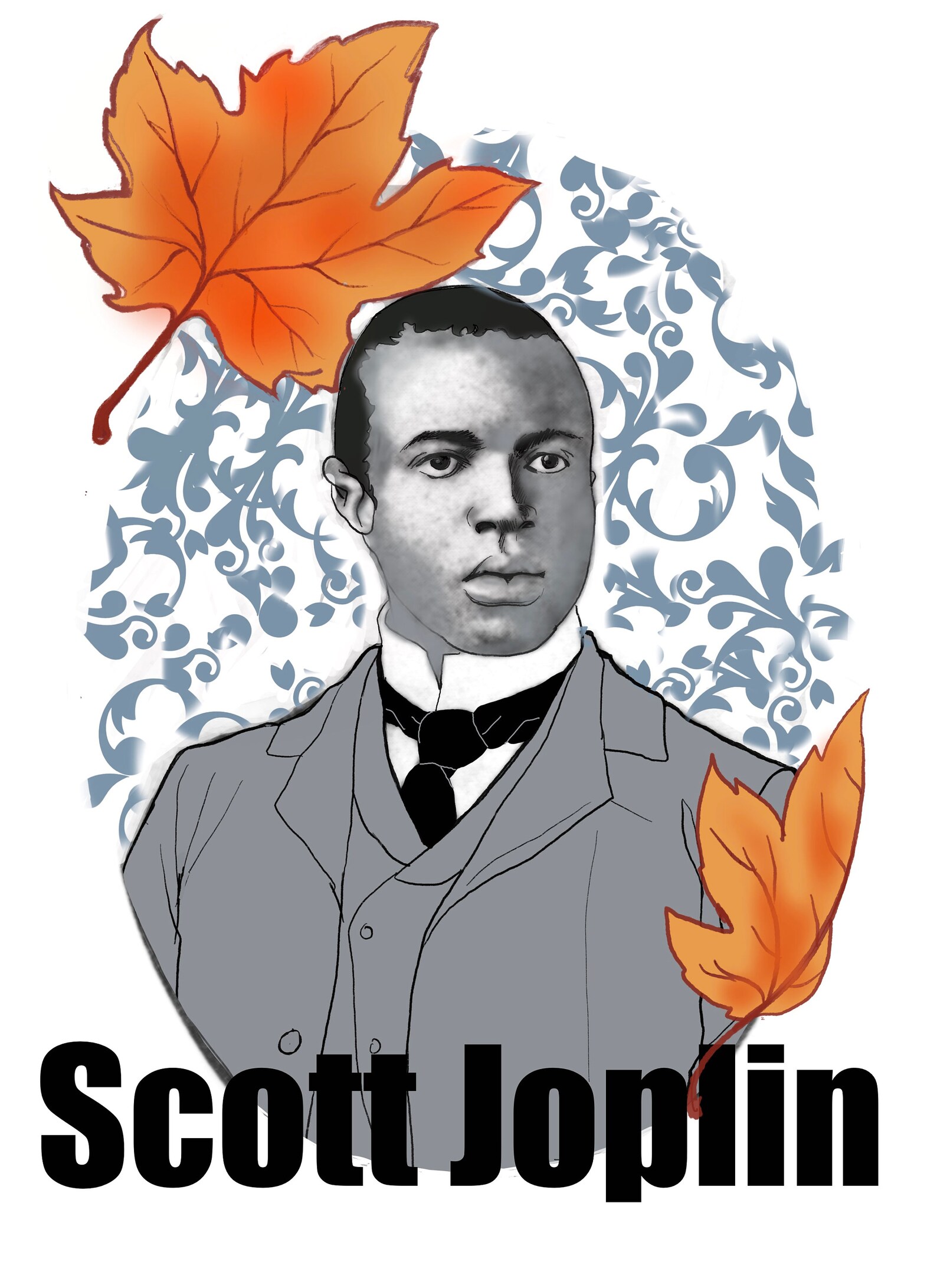 Scott Joplin Digital Portrait Instant Download for Print Etsy