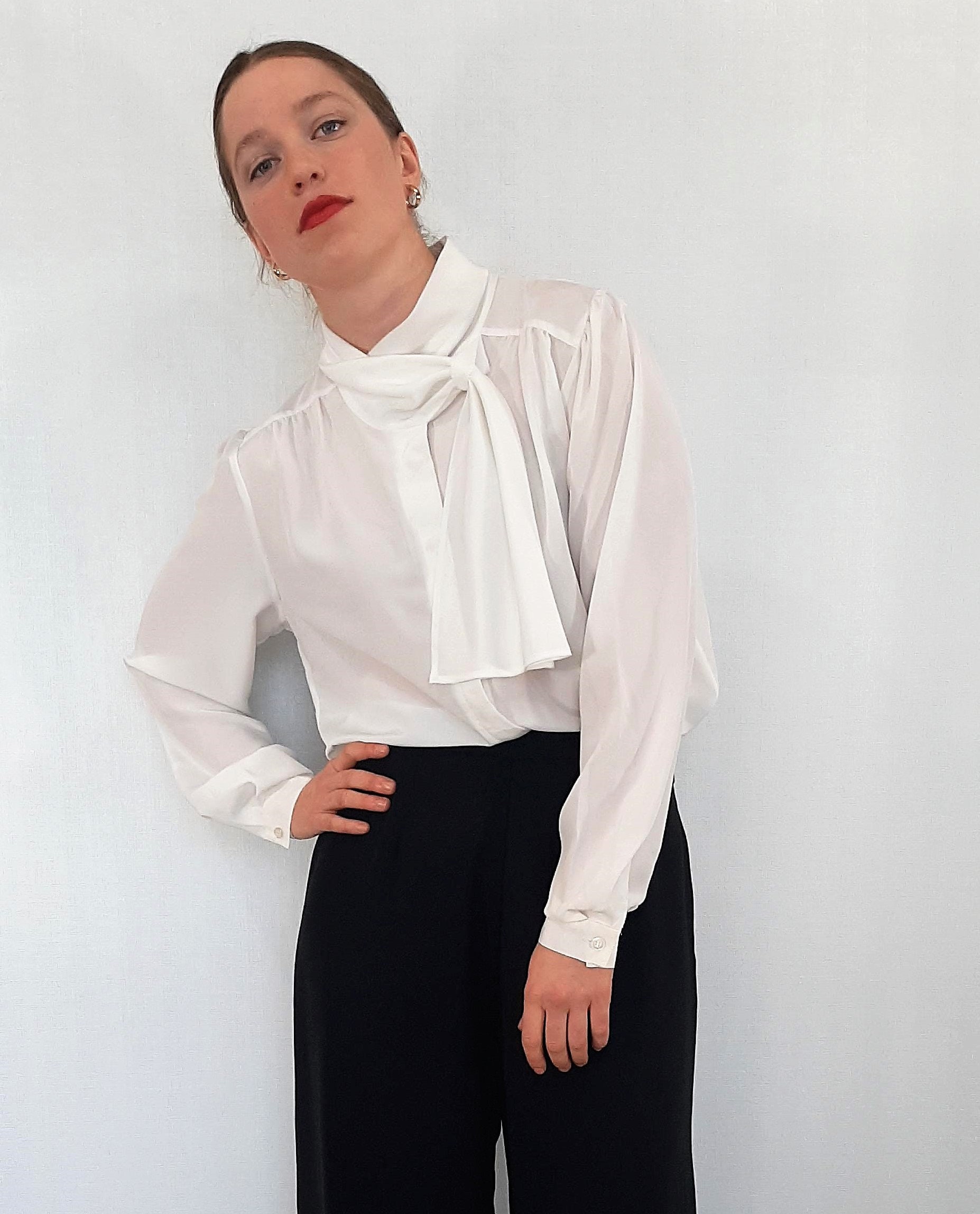 Blouse Transparente Blanche H&M - Taille 8, Occasion En Très Bon État - Top Pour Une Tenue Été Romantique