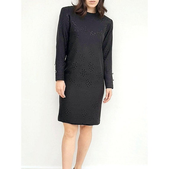 Pure Silk Dress, Vintage Black Dress, 1980s Silk D