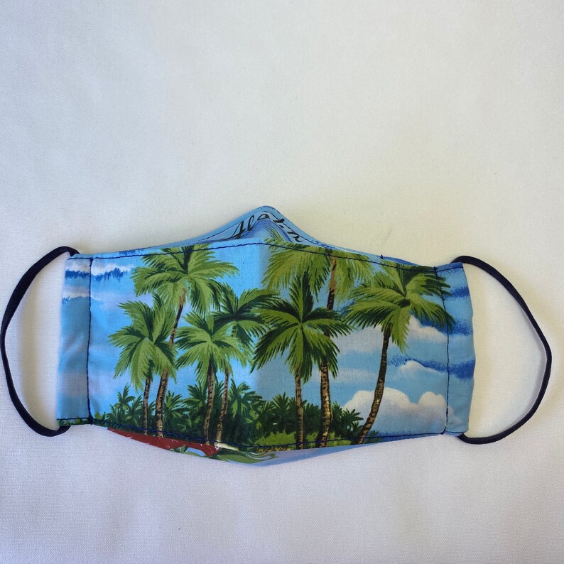 Hawaiian Aloha Tropical Print Reusable Face Mask Handmade