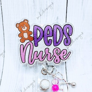 Peds Nurse, Pediatric, Pediatrician, Physician, DR, Badge Reel, Nurse Accessories, Gift For Nurses, Medical Badge Holder, RN Key Card