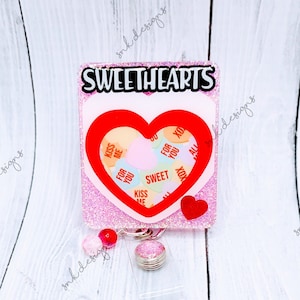 Valentine&#39;s Heart Candy Badge Reel, Valentines Day Badge Reel, Heart Badge Reel, Nurse Badge Reel, Teacher Badge Reel, CNA Badge Reel