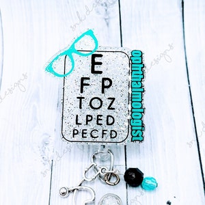 Ophthalmologist Badge Reel, Eye Doctor Badge Reel, Eye Badge Reel, Glasses Badge Reel, Optician Badge Reel, Eye Chart Badge Reel