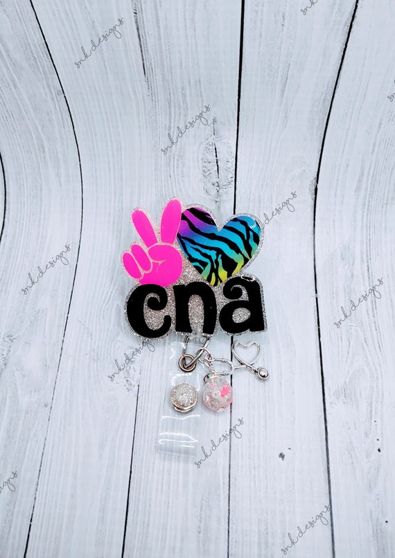 CNA Badge Reel, Peace Love CNA Badge Reel, PCT Badge Reel, Tech
