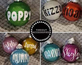 Personalised Name Christmas Glitter Bauble