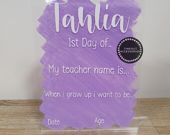 Personalised Reusable First day board