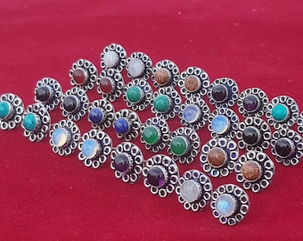 Gemstone Stud Earrings for Women, Assorted Crystal Handmade Stud Earrings Jewelry, Wholesale Lot Stud Earrings For Bulk Sale