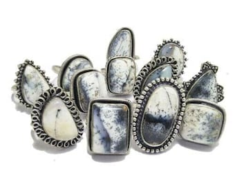 Dendrite Opal Ring, Gemstone Ring, Handmade Ring, Statement Ring, Ring For Women and Girls, 925 Silver Plated Ring, Semi Precious Stone