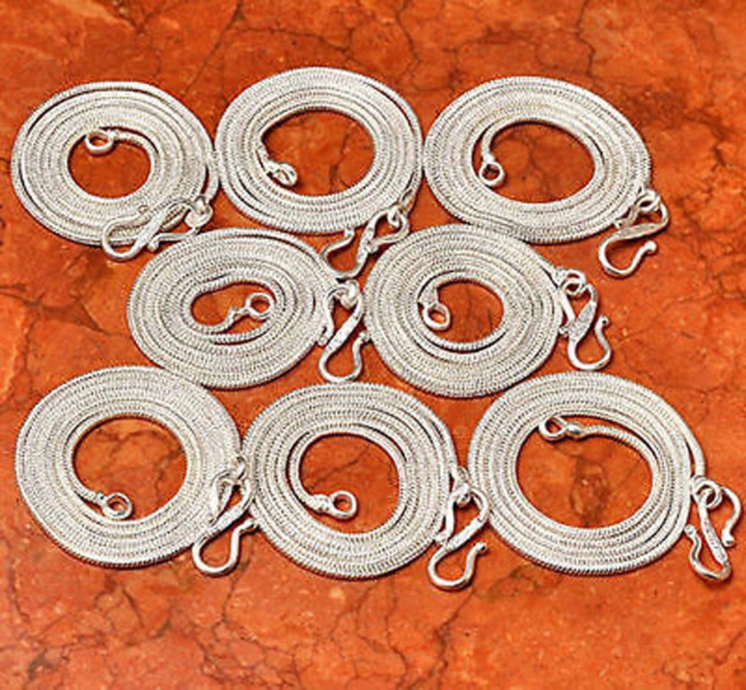 18 Inch Chain, 925 Silver Plated Chain, Handmade Snake Chain Jewelry ...