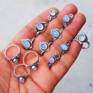 Opalite Ring, Opalite Gemstone Ring, Crystal Handmade Ring, Ring For Women, 925 Silver Plated Ring, Wholesale Lot Jewelry Bulk Sale!