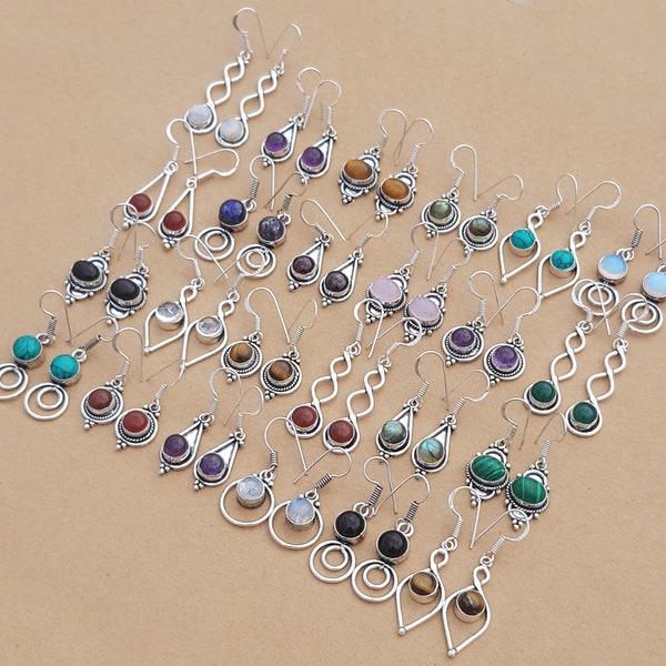Multi Color Earrings, Assorted Crystal Handmade Mix Earrings For Women, Gemstone Wholesale Earrings Jewelry For Bulk Sale