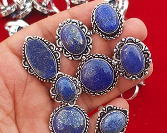 Lapis Lazuli Ring, Natural Lapis Lazuli Crystal Handmade Ring, Lapis Gemstone Ring, Ring For Women, Wholesale Ring Jewelry For Bulk Sale