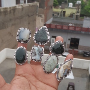 Assorted Crystal Rings, Wholesale Ring For Women, Boho Rings natural Gemstone Handmade Jewelry, Chunky Ring, Bulk Sale for Wholesale Lot