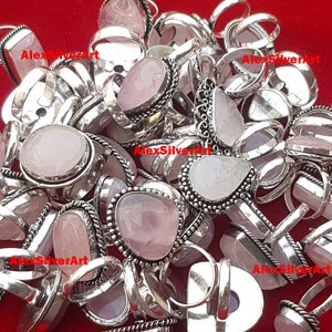Rose Quartz Ring, Rose Quartz Crystal Handmade Rings For Women, Wholesale Ring For Bulk Sale Jewelry