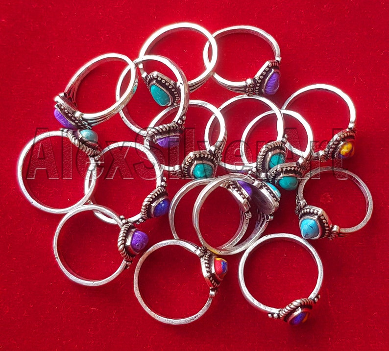 Wholesale Lot Assorted Gemstone Ring, Assorted Crystal Handmade Ring