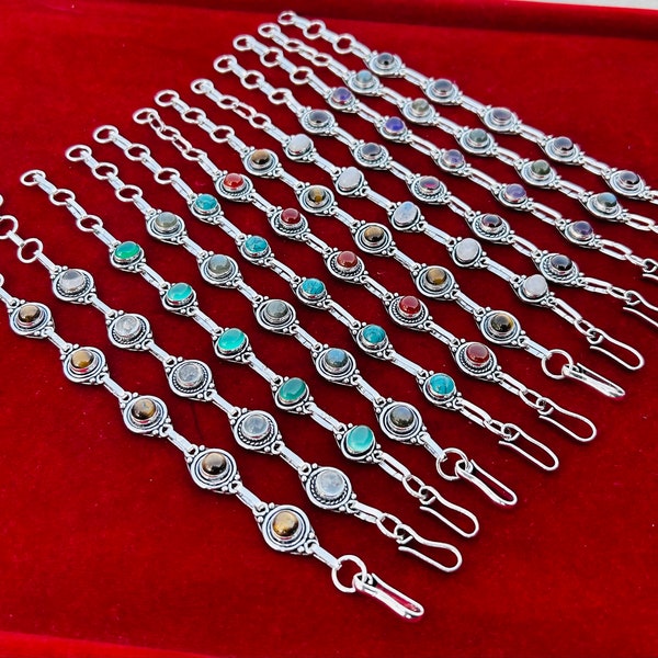 Multi Color Crystal Bracelets Natural Gemstones Silver Plated Bracelet Handmade Wholesale Bulk Bracelets Jewelry