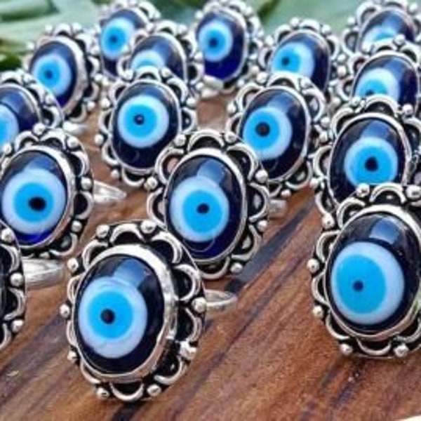 Evil Eye Ring, Evil Eye Crystal Handmade Ring, Statement Ring, Ring For Women and Girls, Wholesale Ring For Bulk Sale