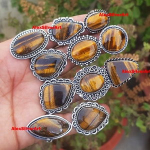 Tiger Eye Ring, Tiger Eye Crystal Handmade Rings For Women, Wholesale Ring For Bulk Sale Jewelry
