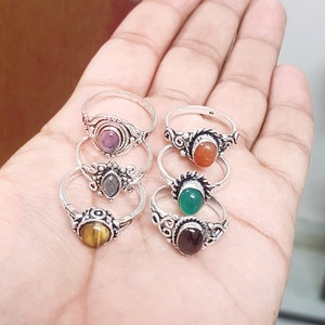 Wholesale Lot Assorted Gemstone Ring, Assorted Crystal Handmade Ring, Ring For Women, Silver Plated Ring, Wholesale Lot Jewelry Bulk Sale!