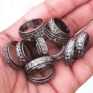 Wholesale Ring, Black Plated Spinner Ring, Boho Ring, Spinner Lot Ring for Women Fashion Jewelry, hippie Ring image 3