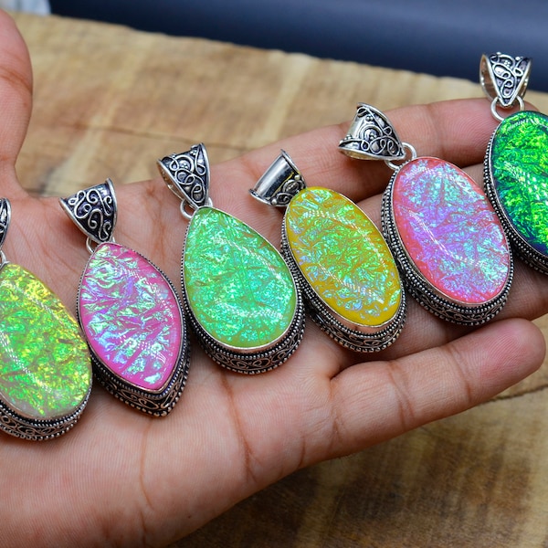 Triplet Opal Gemstone Pendant, Silver Plated Designer Pendants Jewelry, Wholesale Pendant for women, Triplet Opal crystal Pendant Necklace