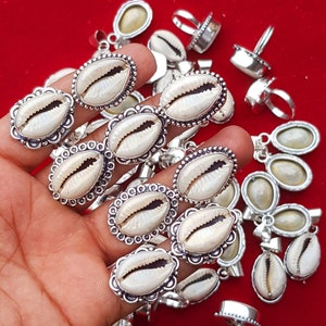 Cowrie Shell Ring, Silver Plated Ring, Handmade Ring, Natural Cowrie Shell, Statement Ring, Dainty Ring, Ring For Women Cowrie Shell Jewelry