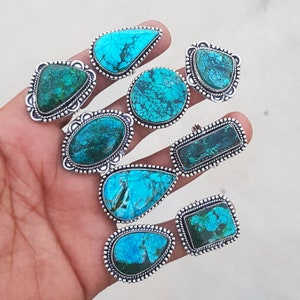 Natural Turquoise ring, Real Turquoise Gemstone ring, 925 Silver Plated Rings Jewelry, wholesale lot, ring for wedding and party, ring women