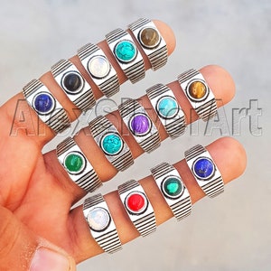 Assorted Gemstone Ring, Wholesale Ring Assorted Crystal Handmade Ring, Ring For Women, Silver Plated Ring, Wholesale Ring Jewelry Bulk Sale!