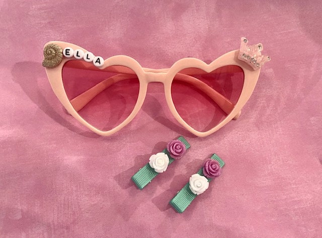 Vintage Heart Shaped Sunnies for Girls/women 7y/o+ (clips  display picture 1