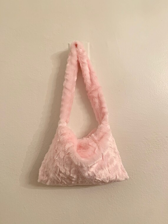 Pink fuzzy bag Etsy