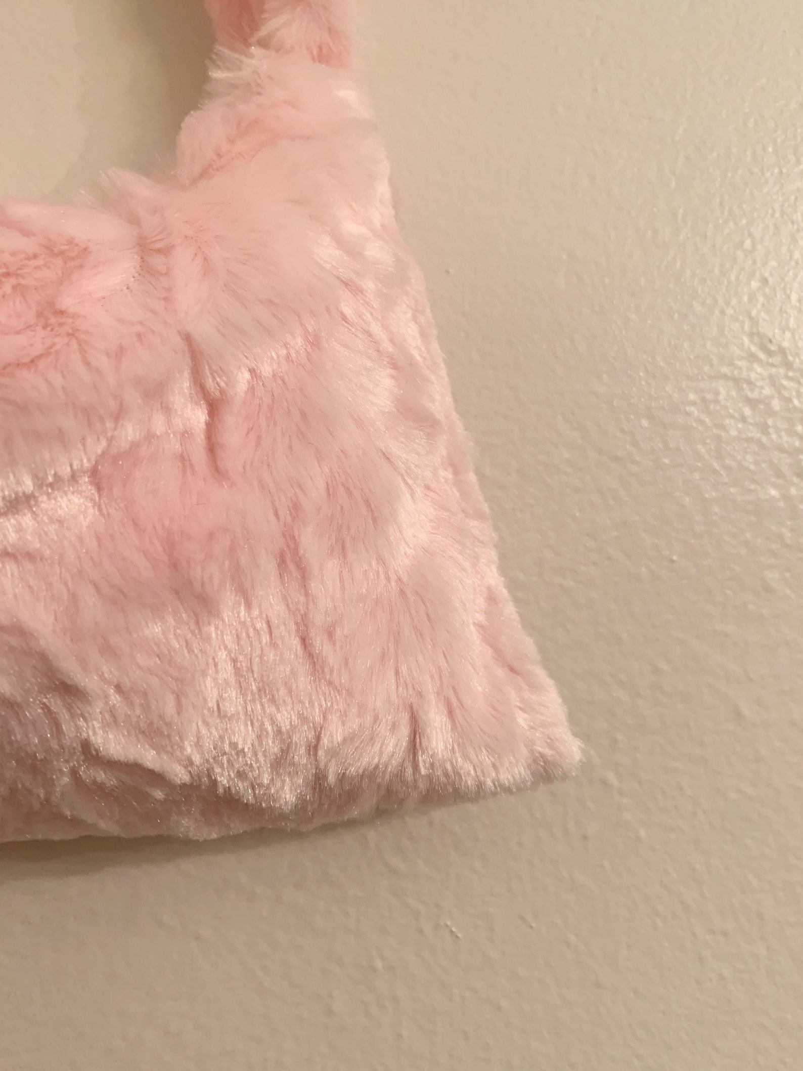 Pink fuzzy bag Etsy